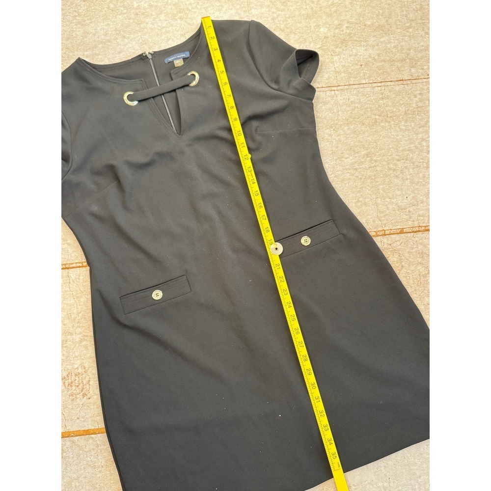 Tommy‎ Hilfiger Black Sheath Dress Sz 16 Grommet Neck Career Office NWOT Classic - Picture 7 of 10